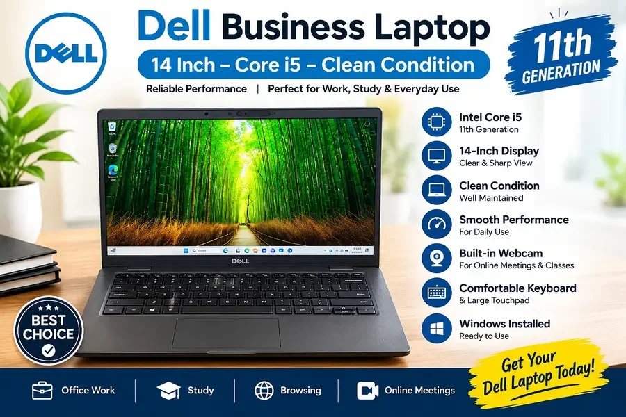 Dell Business Laptop 14″ – Core i5 11th Gen – Clean Condition