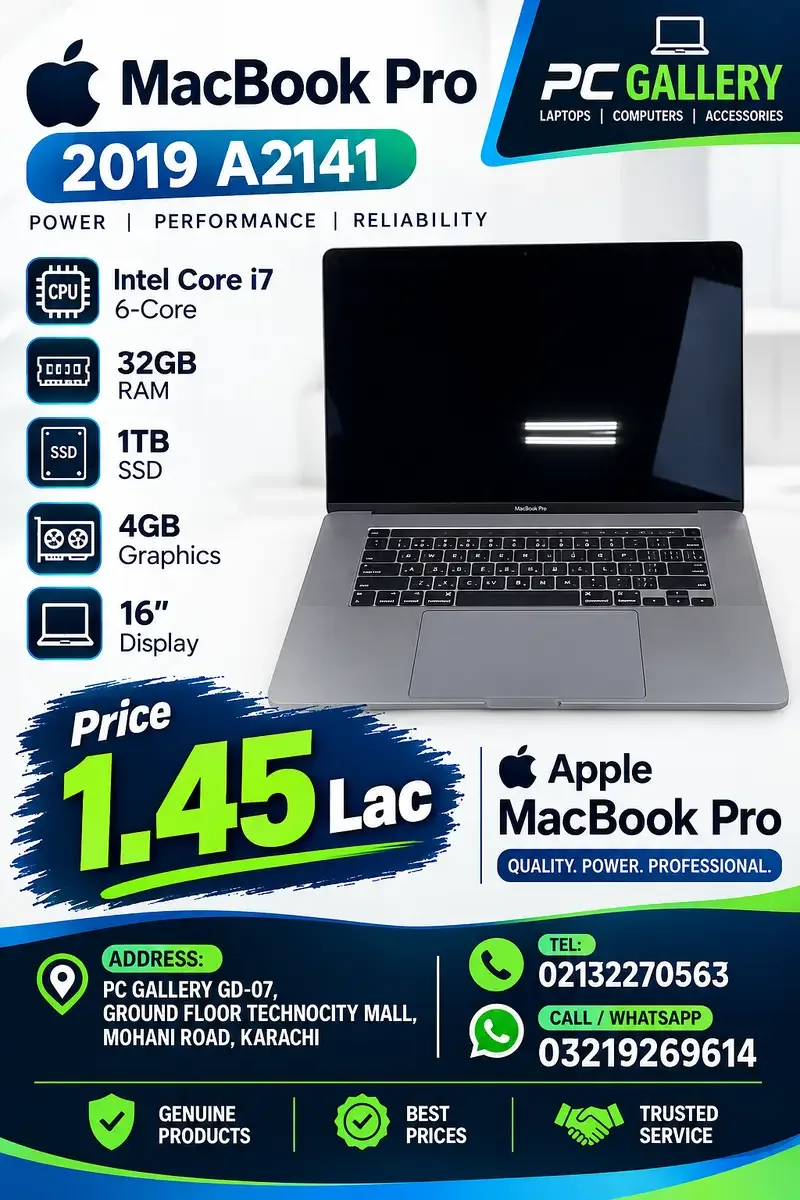 Apple MacBook Pro 2019 A2141 Core i7 6-Core 32GB/1TB/4GB Graphics 16″