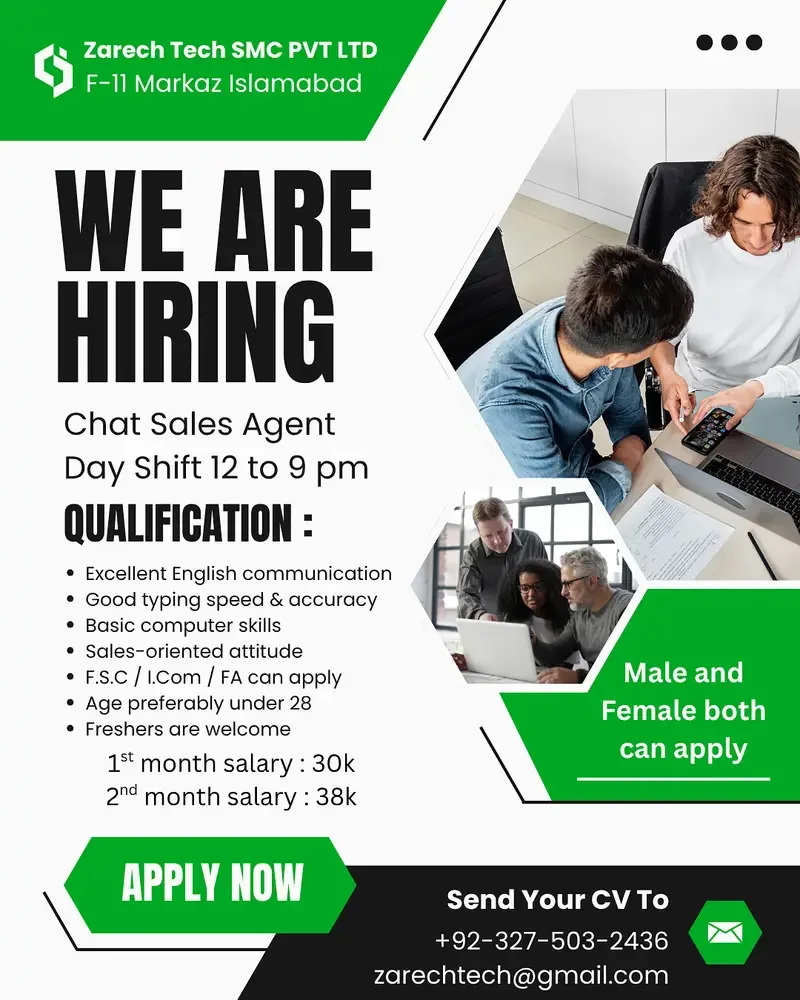 Day Time Call Center Job Available For Male & Female in Islamabad