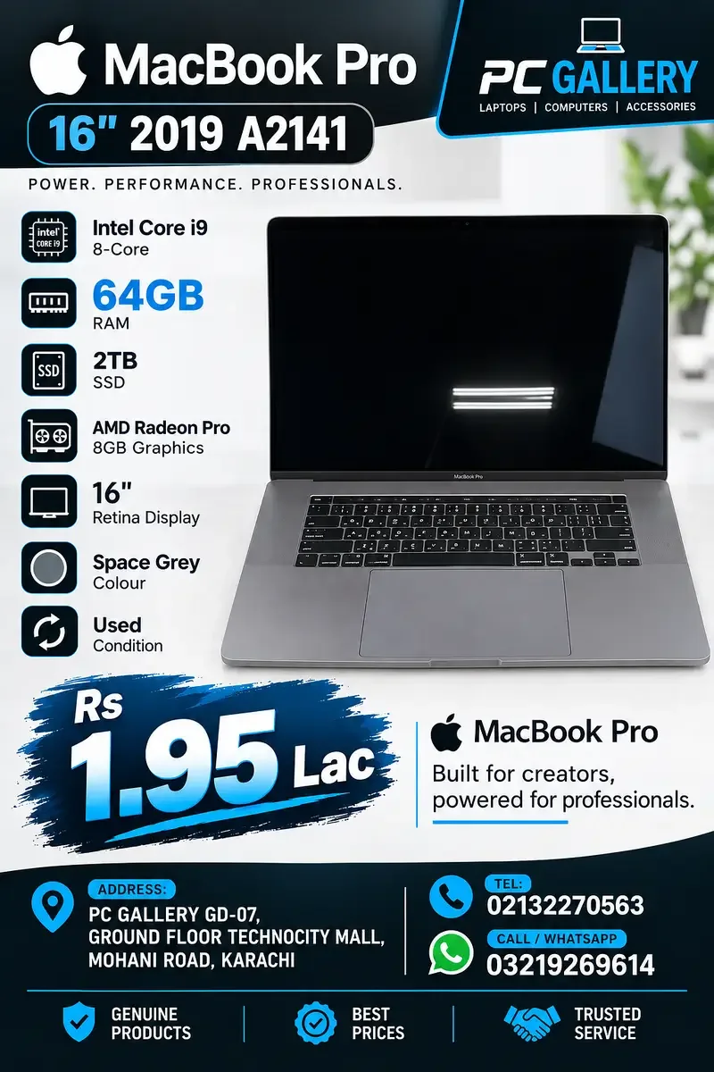 Apple MacBook Pro 2019 A2141 Core i9 8-Core 64GB/2TB/8GB Graphics 16″