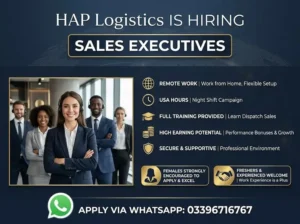 Remote Sales Executive – US Night Shift (Females Preferred)