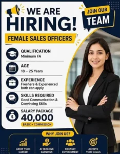 Female Sales Officers Job Available